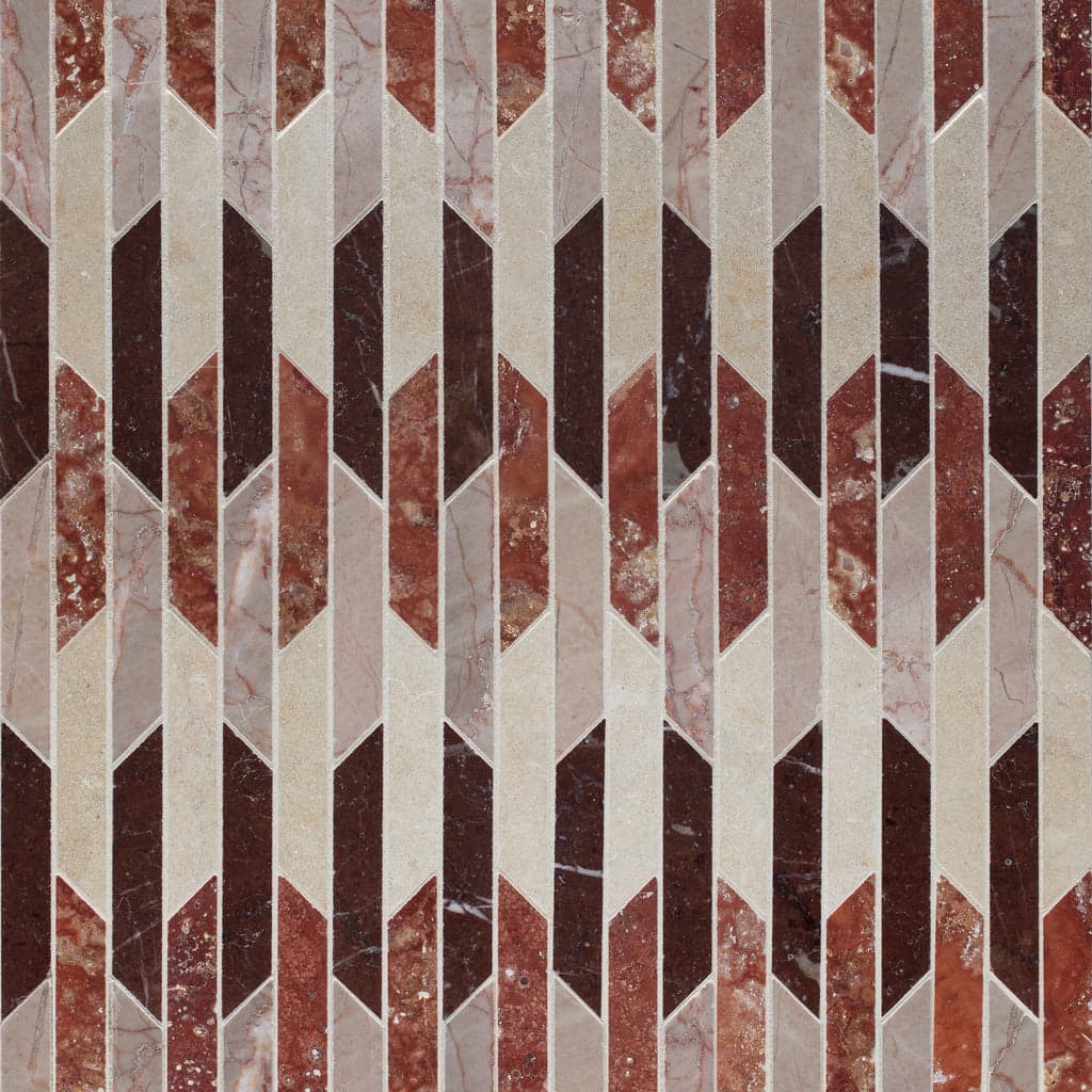 Tappeti Stone Mosaic in Red Blend